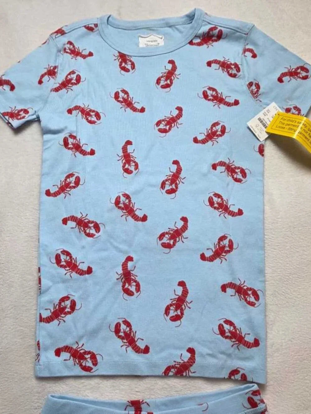 New boys 12 J.Crew Factory Crewcuts short-sleeve Lobster pajama set shirt shorts
